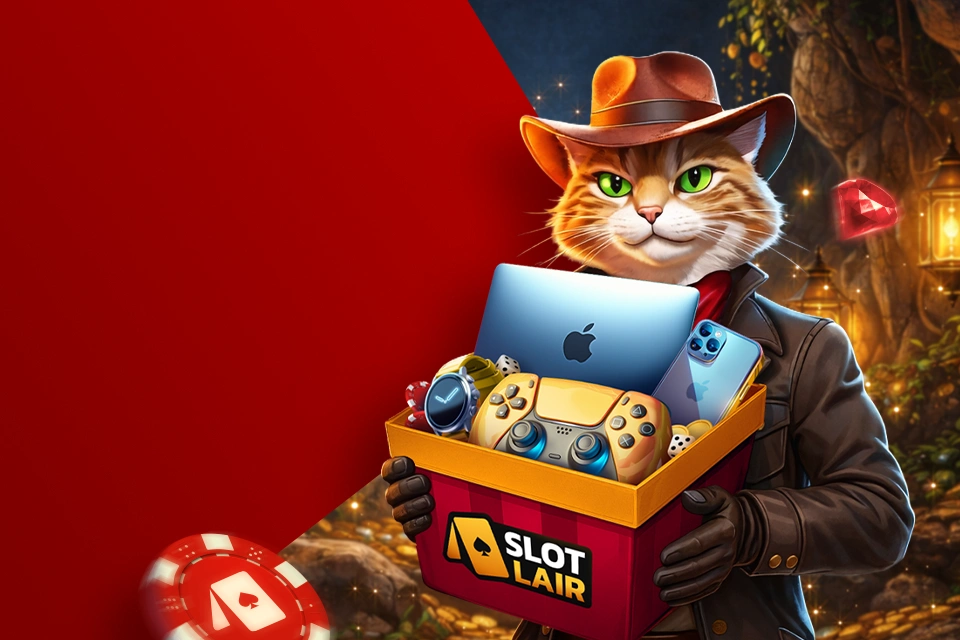 Slotlair Casino promotions — Welcome Package up to £3,000 + 450 Free Spins across three deposits